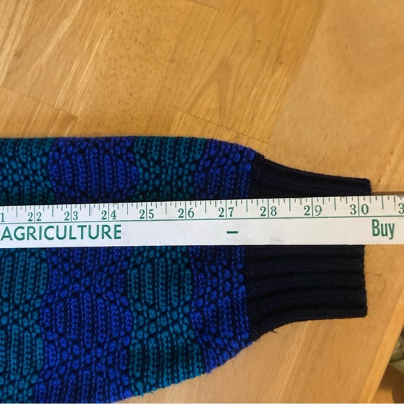 Grandpa Cosby Sweater Mens XL Relaxed Knit 90s Pullover Navy Green Cabincore - Picture 10 of 16